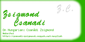 zsigmond csanadi business card